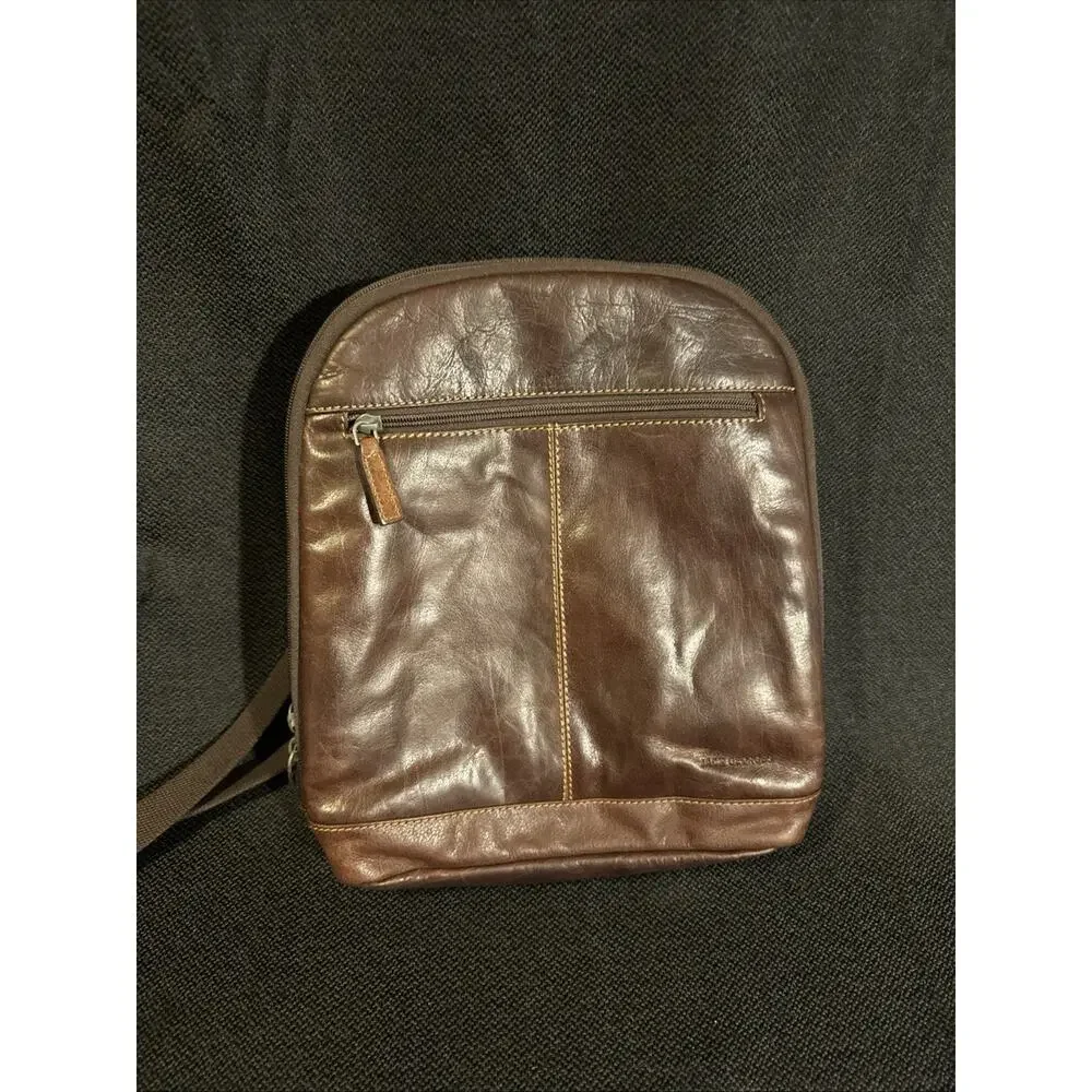 Jack Georges VoyagerBrown LeatherConvertible BackpackCrossbody Travel Bag
